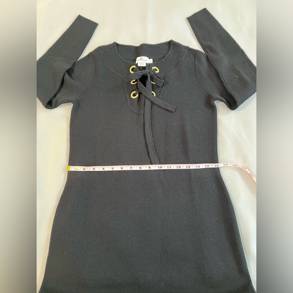 Vineyard Vines Women's Black Merino Wool Blend Lace-up Sweater Dress‎ - Sz Small - Picture 5 of 7